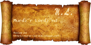 Murár Loránd névjegykártya
