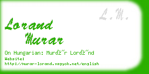 lorand murar business card